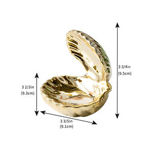 חדש במפעל Custom מפואר זהב קרמיקה ים פגז בצורת טבעת תכשיטי תיבה - Product Image 5