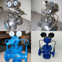 DKV YK43X/F Soupape de réduction de pression de gaz 16bar à bride en acier inoxydable 304 Soupape de réduction de pression à piston pilote de gaz pour vapeur