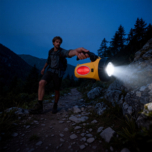 2 in 1 <b>Rechargeable</b> Handheld Searchlight with Red Light Super Bright Spotlight for Camping Fishing Emergency Patrol - Product Image 3