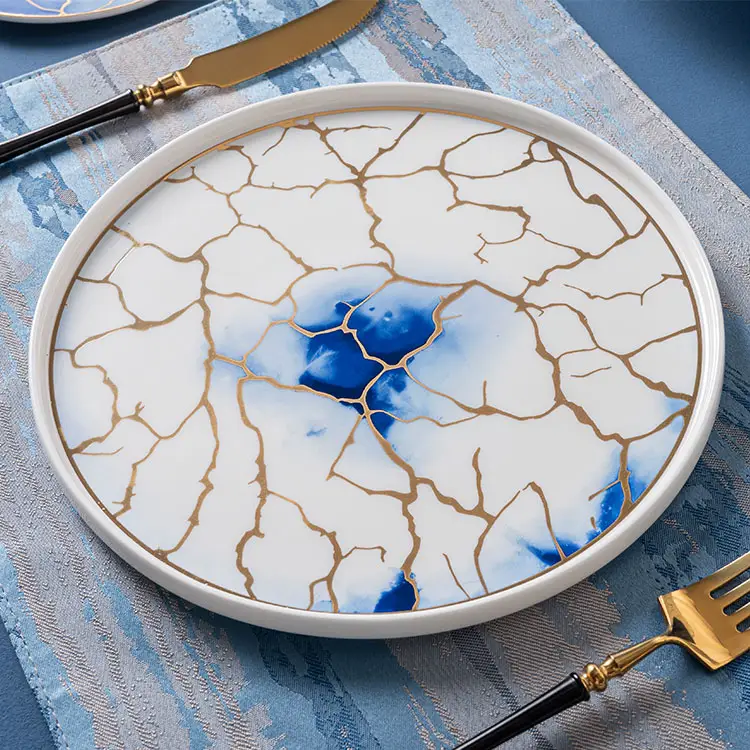 PITO HoReCa Großhandel individuelles Design Dekoration Aufkleber Druck Porzellan Hersteller runde Teller Keramik Essteller
