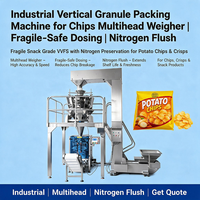 Industrielle Vertikale Granulat-Verpackungsmaschine mit Mehrkopfwaage, Sicherer Dosierung für Zerbrechliche Produkte und Stickstoffspülung für Chips