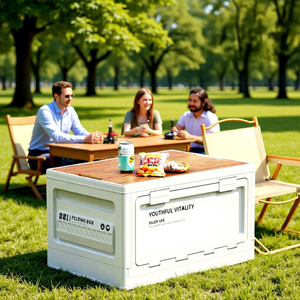 Boîte de rangement pliable multifonctionnelle pour le camping en voiture, les voyages en plein air, grande capacité - Product Image 4