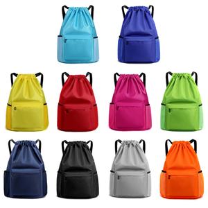Venta Caliente de Fábrica, Bolsa Deportiva de Gimnasio Personalizada de Alta Calidad con Logotipo Personalizado BSCI, Mochila con Cordón de Poliéster Oxford Colorida - Product Image 1