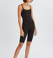 Combinaison de yoga côtelée pour femme OEM, short tricoté une pièce, ensemble de sport dos nu pour femme, combinaison de yoga une pièce