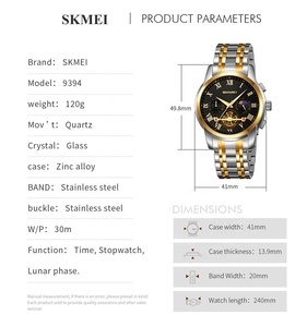 Orologi al quarzo per affascinanti momenti di lavoro quotidiani 3 ATM resistenti all'acqua e caratteristiche impermeabili - Product Image 4