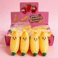 Jouet Squishy Banane en Mousse PU, Fruité Réaliste à Presser, Anti-Stress, Jouet Sensoriel pour Filles et Garçons, Jouet Créatif de Décompression