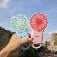 Mini ventilateur à main de type crochet, 3 vitesses réglables, rechargeable par USB, utilisation en extérieur, en voiture, à l'hôtel