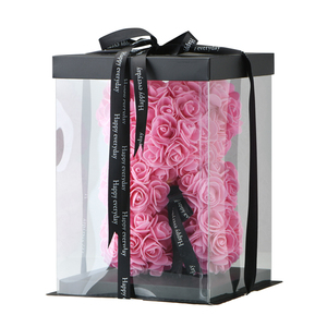 Orsacchiotto di Rose Personalizzato, Fiori Artificiali, <span class=keywords><strong>Regalo</strong></span> per Anniversario, <span class=keywords><strong>Natale</strong></span>, San Valentino, Decorazione per Matrimonio - Product Image 2