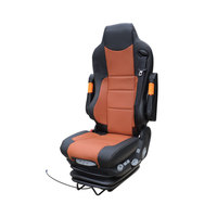 Siège de conducteur de camion de luxe en cuir PVC DC12V/24V avec suspension pneumatique, base universelle réglable en hauteur, vente en gros d'usine