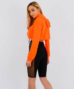 Woman's Zip Crop <b>Hoodie</b> <b>Ladies</b> Plain Sweatshirt Cropped Top Pullover Sweater - Product Image 6