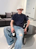 T-shirt haut de gamme en piqué 100% coton kaki clair, broderie 3D, respirant et à séchage rapide