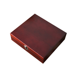 Flip Top Red <b>Pine</b> Wood Jewelry <b>Box</b> 28x15x10cm Solid Wood Storage Desktop Organizer - Product Image 3