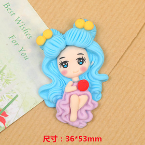 Accessori DIY 35*55mm Kawaii <span class=keywords><strong>cartone</strong></span> <span class=keywords><strong>animato</strong></span> <span class=keywords><strong>principessa</strong></span> sirena ciondoli in resina per capelli fiocco cassa del telefono decorazione - Product Image 5