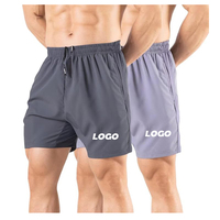 Shorts d'entraînement pour hommes à séchage rapide avec logo personnalisé, taille élastique, 5 pouces, respirants, pour l'été, la gym et la course, couleur unie
