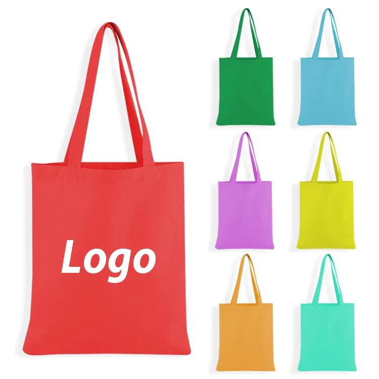 No Minimum Order Manufacturer Custom Eco Friendly Reusable Printed Logo Cloth Canvas Cotton Shopping Tote Bag