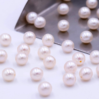 Perles d'eau douce naturelles, grandes perles rondes, en vrac, pierres simples, 8.0mm, vente en gros