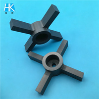 Penyangga Roda Impeller Berbentuk Salib dari Keramik Silikon Nitrida Si3N4 Presisi Tinggi dengan Lubang Ukuran Kustom