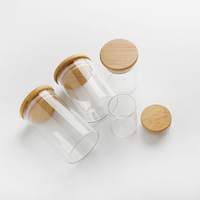 Récipients de stockage de riz en verre borosilicate sans plastique, résistants à la chaleur, faciles à nettoyer, réutilisables pour la cuisine, avec couvercle en bambou