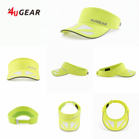 Visière de sport 4UGEAR jaune fluo en ripstop avec panneaux en maille, bordure réfléchissante, visière incurvée, respirante, pour course à pied, tennis, golf, unisexe