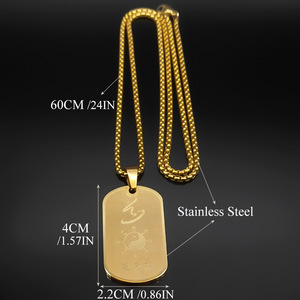 Nuevo Collar Talismán de Acero Inoxidable con Colgante <span class=keywords><strong>Bagua</strong></span> de Cinco Tiempos, Amuleto de Protección y Transporte, Joyería - Product Image 6