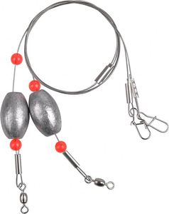 Kit de pêche au flounder en eau salée, lest œuf de 2OZ + bas de ligne en acier + émerillon rapide, montage de surfcasting pour le poisson-chat, le redfish et le drum - Product Image 1