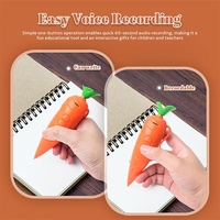 Stylo Carotte Mignon Enregistreur Vocal 60 Secondes pour Enfants Stylo à Bille à Écriture Fluide Cadeaux Créatifs Amusants pour Enfants Étudiants Enseignants