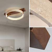 Plafonnier moderne en travertin, lustre rond en pierre, lampe encastrée nordique pour salle à manger