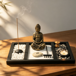 Kit <span class=keywords><strong>de</strong></span> Jardín Zen <span class=keywords><strong>de</strong></span> Arena, Micro Paisaje <span class=keywords><strong>de</strong></span> Meditación, Estatua <span class=keywords><strong>de</strong></span> Buda, Escultura Creativa, Adornos <span class=keywords><strong>de</strong></span> Mesa para Decoración del Hogar - Product Image 1