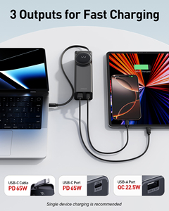 IWALK 20000mAh Super High Capacity <strong>65W</strong> GaN Fast Charging <strong>Power</strong> <strong>Bank</strong> for Laptop with Built-in Stretchable Cable and LED Display - Product Image 4