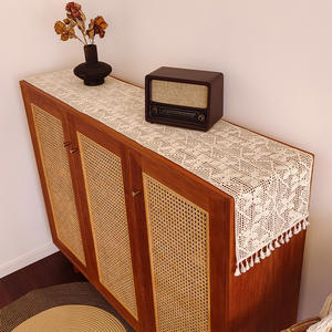 Runner da Tavola Rustico <span class=keywords><strong>Vintage</strong></span> Bianco Stile Semplice con Design Ricamato per Decorazioni Tavola da Pranzo in Stile Fattoria Casa Hotel Matrimonio - Product Image 5