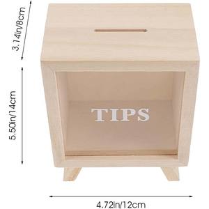 लकड़ी टिप्स बॉक्स स्पष्ट सूअर का बच्चा बैंकों छाया बॉक्स प्रदर्शन के मामले लकड़ी पैसे बैंक फ्रेम सिक्का बॉक्स भंडारण कंटेनर के लिए नकद पैसे - Product Image 6