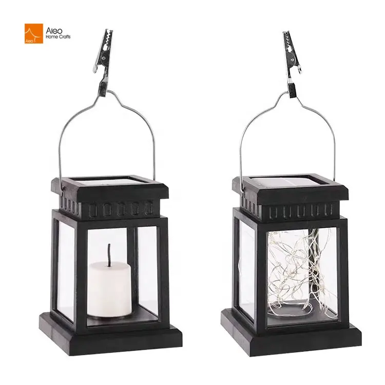 Portable Solar Retro Lantern Lamp With Hook For Tent Vintage Camping Light Outdoor Led Square Solar Camping Lantern light