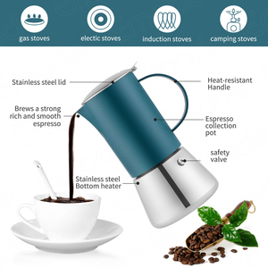<span class=keywords><strong>Cafetera</strong></span> Espresso de 6 Tazas, <span class=keywords><strong>Cafetera</strong></span> Moka de Acero Inoxidable y <span class=keywords><strong>Cobre</strong></span> para Estufa - <span class=keywords><strong>Cafetera</strong></span> <span class=keywords><strong>Italiana</strong></span> para Espresso - Product Image 3