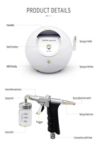 Pistolet pulvérisateur sans fil Nano Hydra Dermabrasion Haute Fréquence Kit de beauté pour les lèvres avec jet d'oxygène