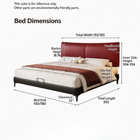 Lit de rangement, Lit plateforme moderne, Lit avec tête de lit à panneaux larges, Lit King Size, Lit Queen Size, Lit double, Lit pour la maison
