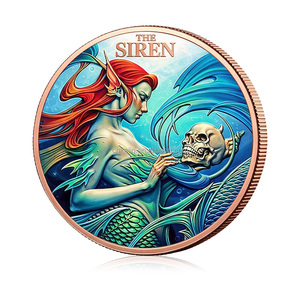 Moneta da Collezione di Lusso da 5 Troy Ounce in Rame Puro .999, Sirena Creatura Mitica, Rilievo 3D, Rame Colorato, Lingotto da 5oz - Product Image 2