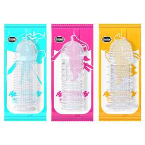 Préservatif réutilisable à grosses particules ABS Spike Éjaculation retardée Éjaculation allongée Préservatif épaissi Sexuellement - Product Image 4