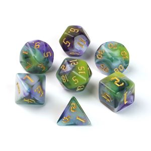 Nouvel ensemble de dés polyédriques RPG DND en acrylique, quatre couleurs mélangées, en vrac - Product Image 1