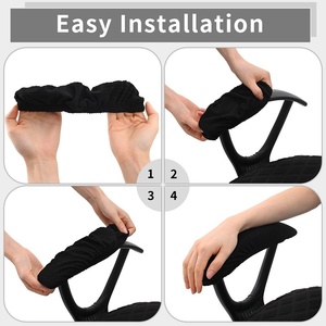 Water-Resistant Waffle Elastic <strong>Half</strong>-<strong>Cover</strong> Office <strong>Chair</strong> Armrest Protector Dirt-Resistant Stretchable Computer Swivel <strong>Chair</strong> <strong>Cover</strong> - Product Image 3