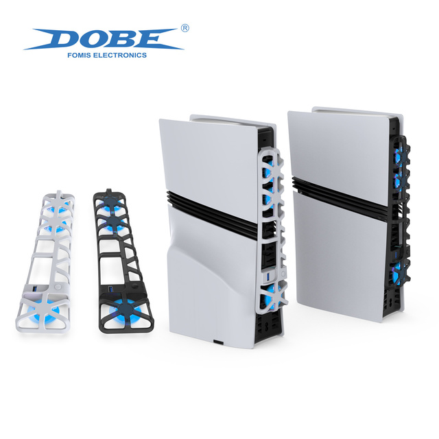 DOBE Compatible with PS5 Pro Cooling Fan Intelligent Temperature Control RGB Light for PS5 Pro Game Accessories