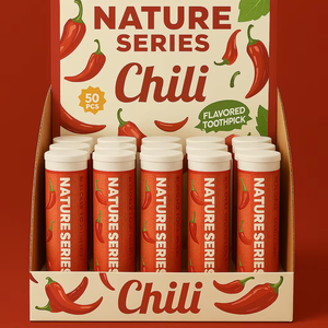 Зубочистки со вкусом чили в дисплейной упаковке, зубочистки со вкусом для отказа от курения - Product Image 1