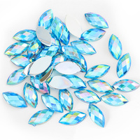 OLeeya Hotsale Échiquier Oeil de Cheval Dos Plat Acrylique Marquise Pierre 7*15mm Navette Dos Plat Cristal Tissu Strass Robe