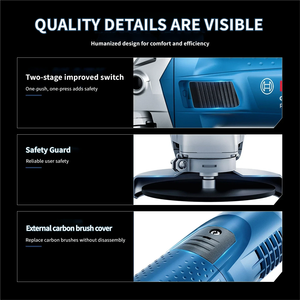 <span class=keywords><strong>Meuleuse</strong></span> d'angle industrielle sans balais 12 000 tr/min, contrôle par gâchette haute performance, découpe et meulage, double entrée d'air, soudage métal, 220V GS - Product Image 4