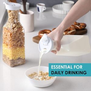 Recipientes cuadrados de plástico para jugo de leche, botella de jugo cuadrada de 1500ml, botella de plástico de agua de <span class=keywords><strong>50</strong></span> oz con tapa abatible - Product Image 4