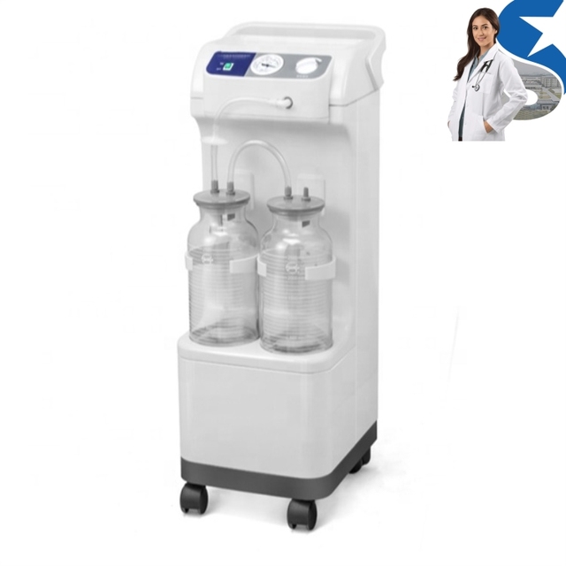 High Quality Portable Surgical Double Bottle Vacuum Suction Device Apparatus With Jar