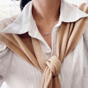 PJ-C580 moda prezzo all'ingrosso S925 Sterling Silver BABY MOVE zircone gioielli catena clavicola tre perline <span class=keywords><strong>collana</strong></span> per le donne - Product Image 6