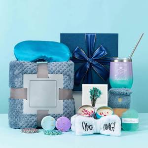 Relaxing Bath Spa Gifts for Women Birthday Gifts for Girls Fast Delivery Light Blue Color Christmas Gift Set for Women Wholesale - Product Image 1