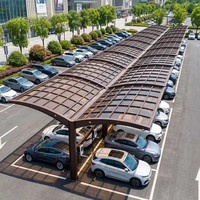 Abri de voiture moderne en aluminium, résistant au vent fort, pour 2 véhicules, vente directe d'usine professionnelle
