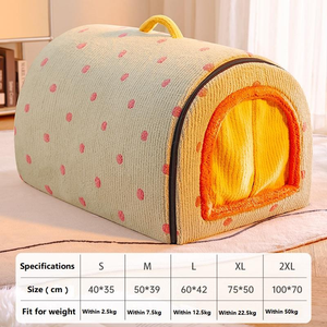 Jinshwaypets חורף רך מוצק חם בית מחמד נייד לשטיפת מערה מיטה נשלפת כרית נשלפת כרית חתולים כלבים כלבים מקורה בשינה חיצונית - Product Image 3