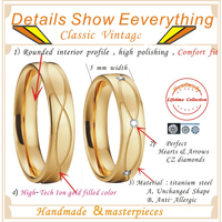 Bagues de mariage en plaqué or 18k pour femmes, bijoux pour femmes, bague anillos eheringer aneis anel de ouro feminino noivado